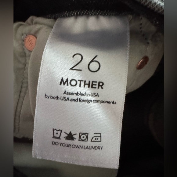 Mother The Midrise Rider Skimp I hate Snakes gray Black 26 jeans - Picture 13 of 14
